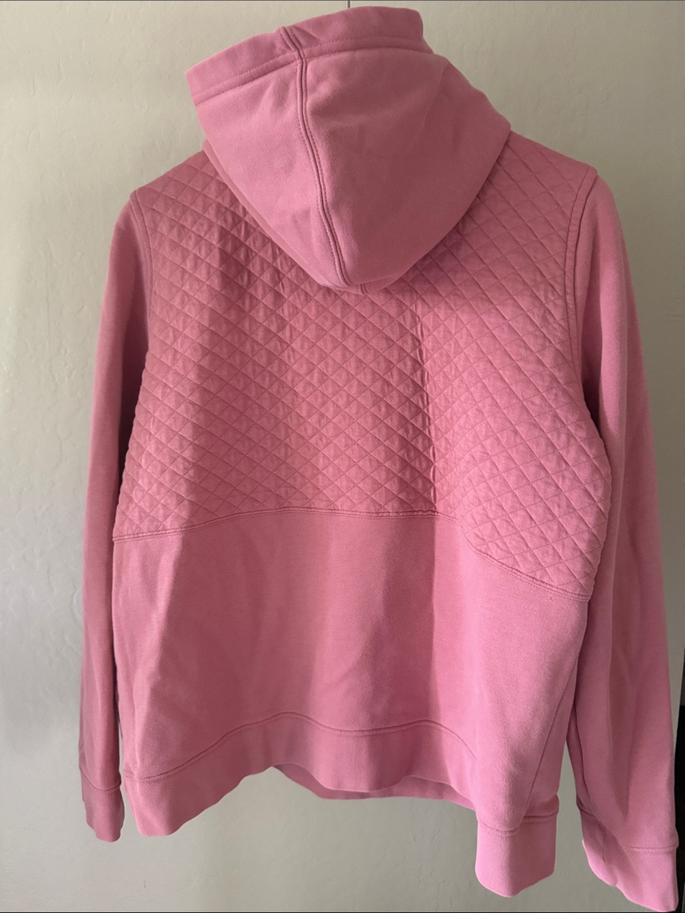 L.L. Bean Quilted Hooded Sweatshirt Pullover Snap Button Size L - Picture 2 of 7